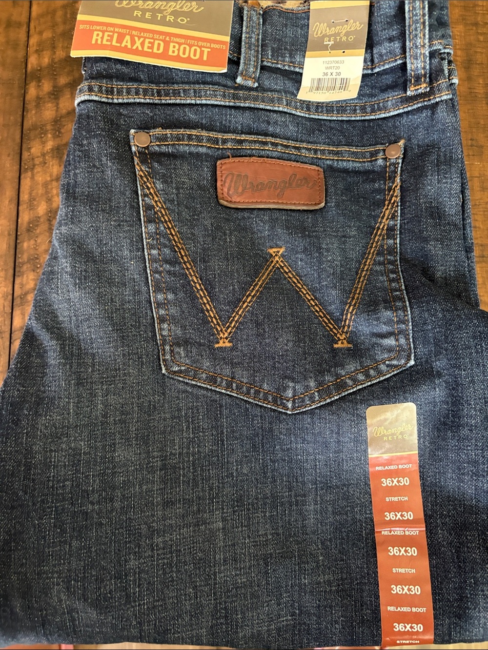 Wrangler Dark Blue Relaxed Boot Men Jeans